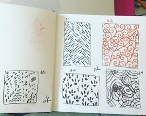 greenrainart mark making on wood