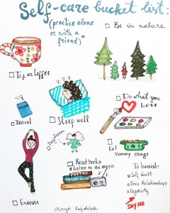 self care bucket list green rain art