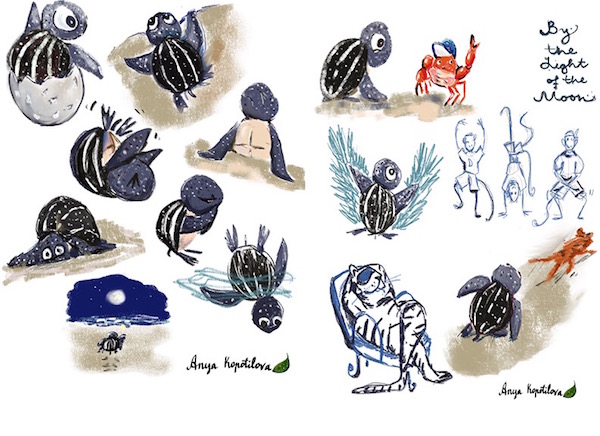 Anya Kopotilova greenrainart character poses