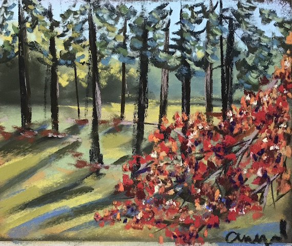 autumn grove soft pastel greenrainart