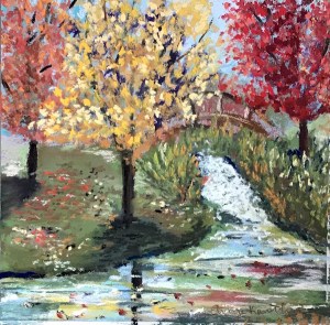 Hudson Garden autumn sot pastel painting greenrainart.com