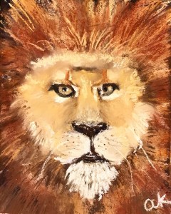 lion soft pastel greenrainart