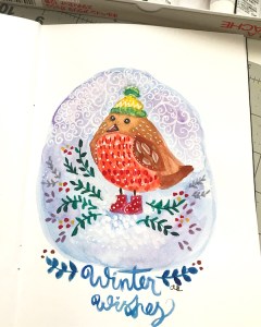 winter wishes robin greenrainart