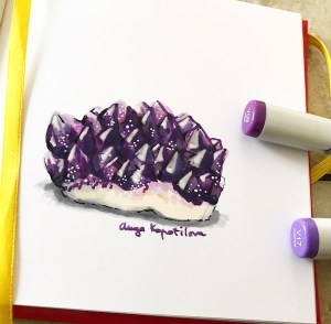 Purple amethyst greenrainart illustration